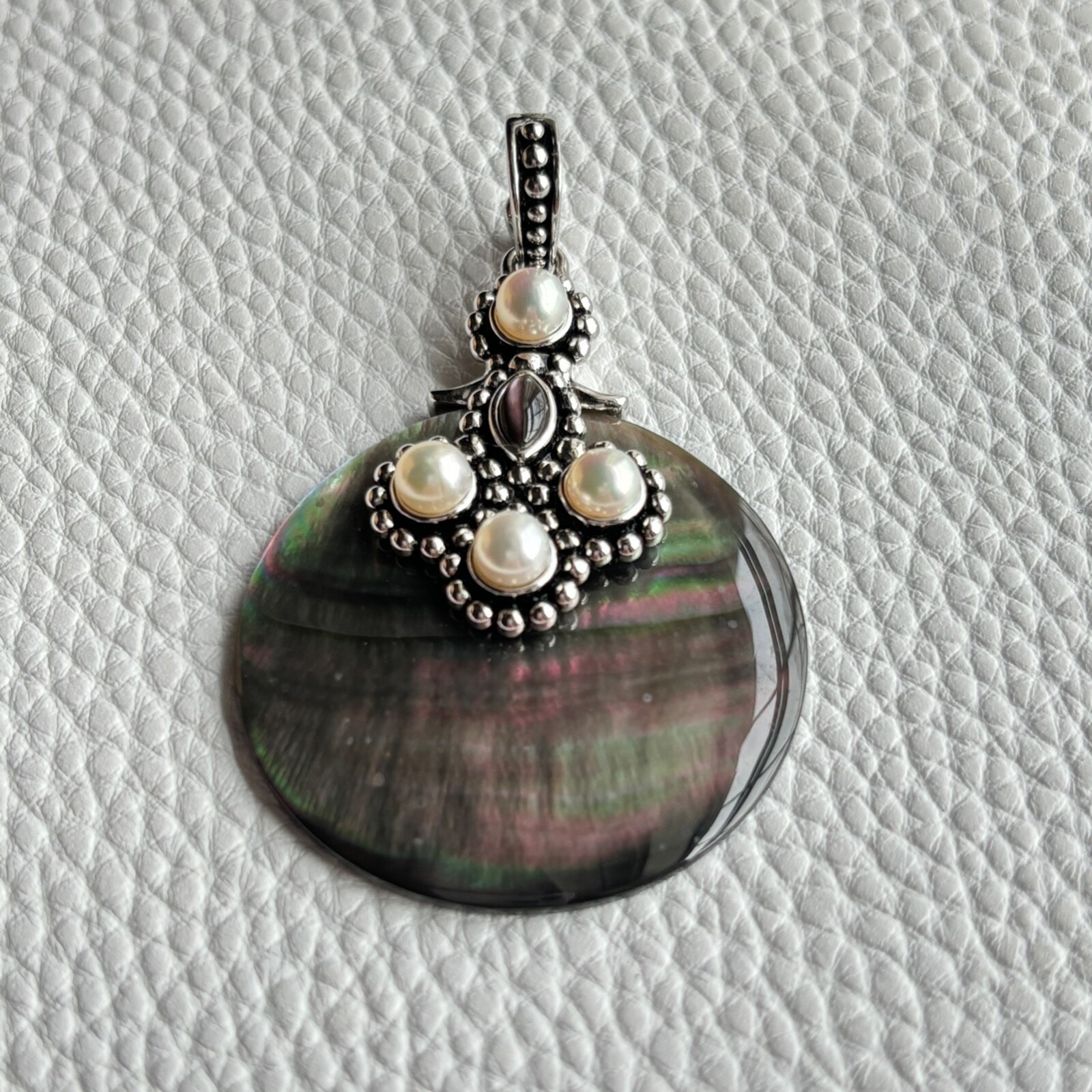 Honora Pendant Sterling Silver Mother Of Pearl Abalone Freshwater Pearl